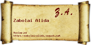 Zabolai Alida névjegykártya